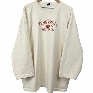 VTG Tennessee Volunteers Football Long Sleeve Shirt 2X Cream V-Neck 1994 Graphic